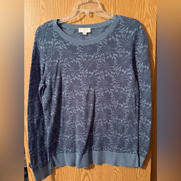 LOFT Blue Patterned Sweater - Picture 2 of 7